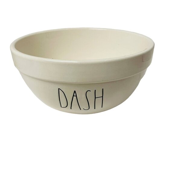 Rae Dunn Ceramic Bowl WhiteArtisan Collection Dash By Magenta 4" x 8" - Picture 1 of 8